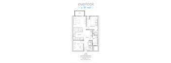 Lura floor plan 825 square feet 1 bedroom plus den, 1 bathroom