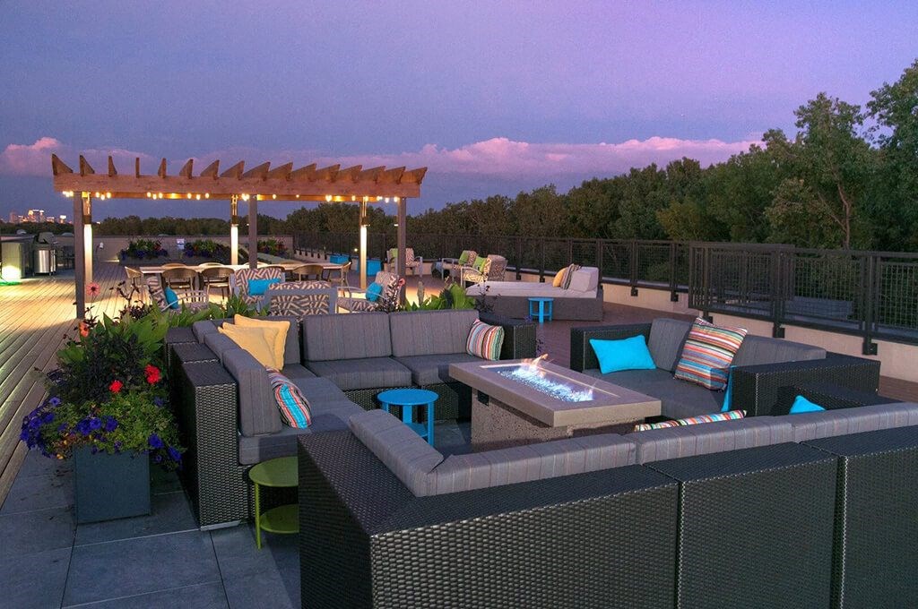 Posh Lounge Area On Roof at Overlook on the Creek, Minnetonka, MN, 55305