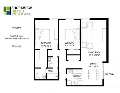 Owasso Floor Plan at Shoreview Grand, Minnesota, 55126