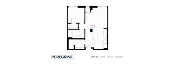1BR_B1 Floor Plan at Peregrine Apartments, Minneapolis, 55411