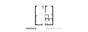 1BR_F_653sqft Floor Plan at Peregrine Apartments, Minnesota