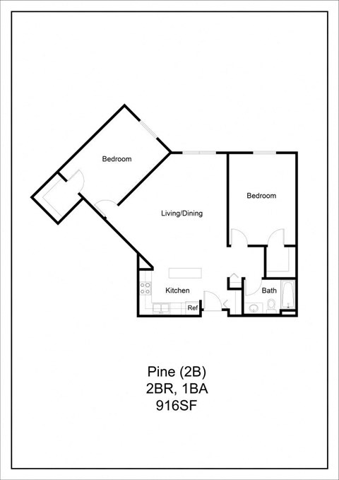 a floor plan of a bedroom house at Briarcliff Apartments, a 55+ Community, Mahtomedi, Minnesota