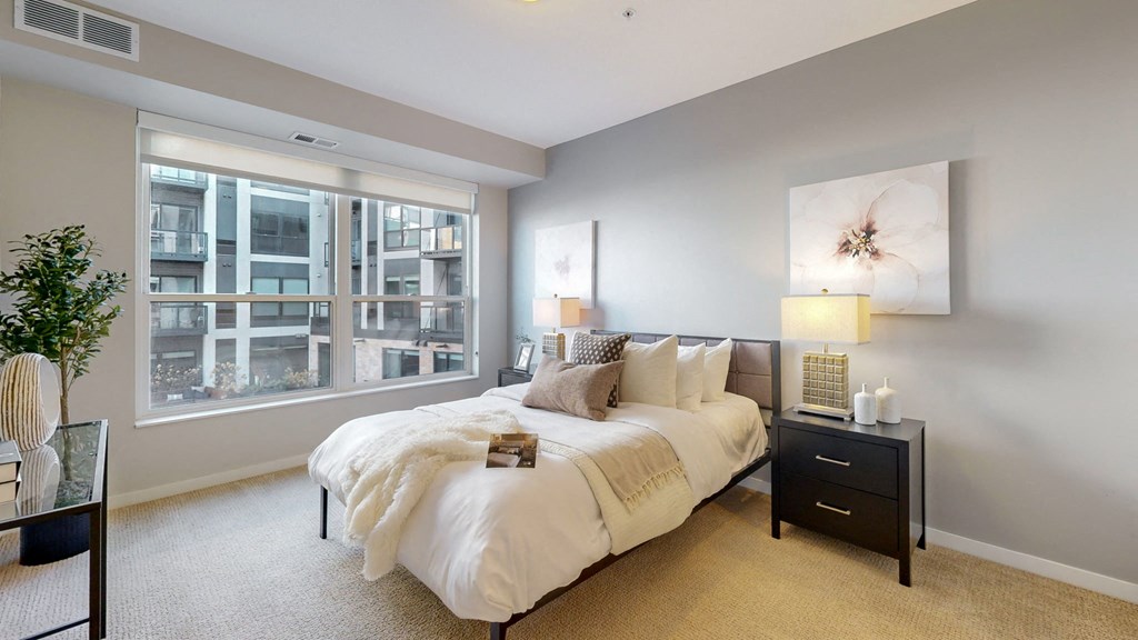 Bedroom With Expansive Window at Residences at 1700, Minnetonka, MN