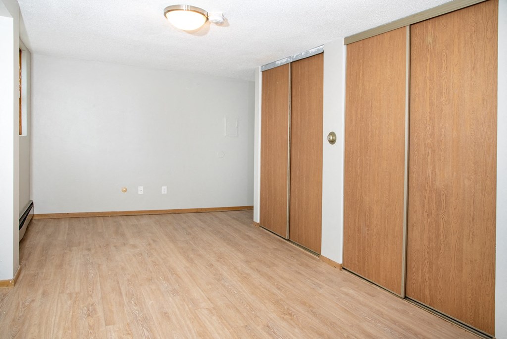 Updated lighting and wood-look luxury vinyl plank