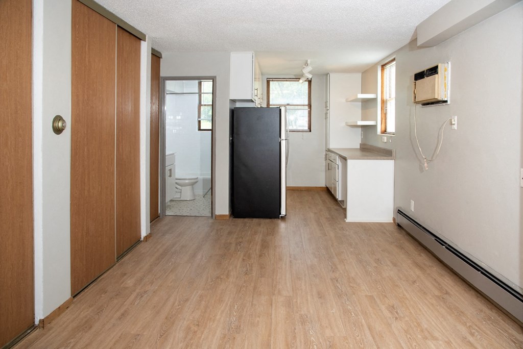 tons of closet space in studio apartment