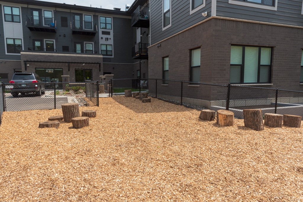 natural wood kid park  at Shady Oak Crossing, Minnesota, 55343