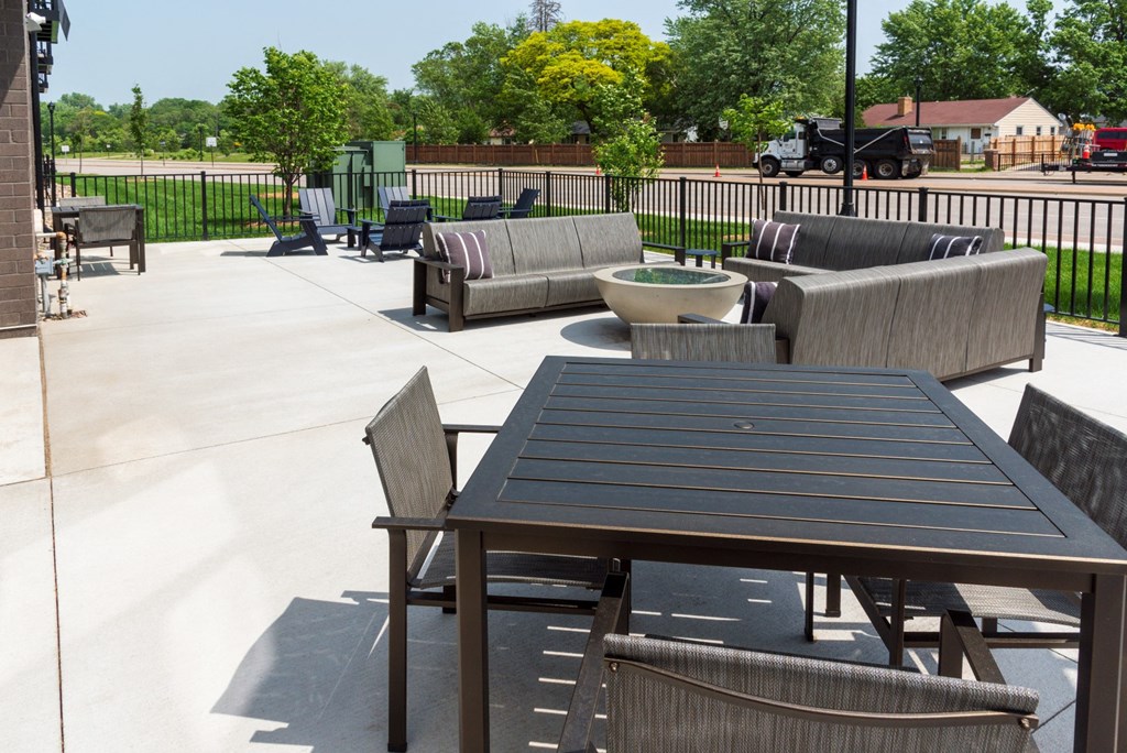 outdoor patio with grill stations  at Shady Oak Crossing, Minnesota, 55343