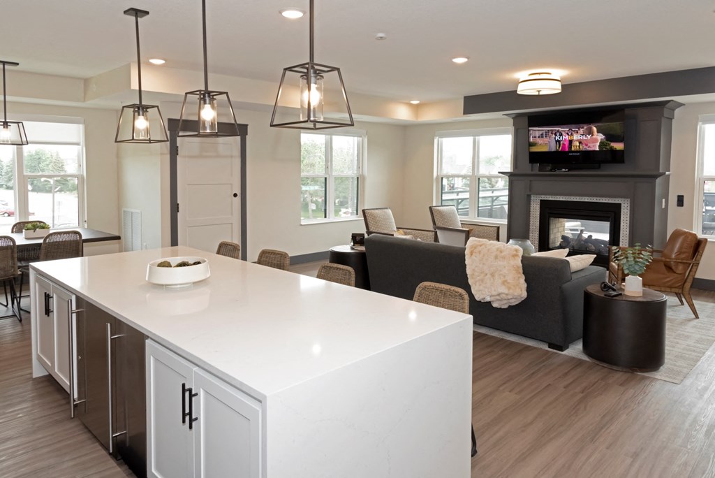 sky lounge with fireplace  at Shady Oak Crossing, Minnesota, 55343