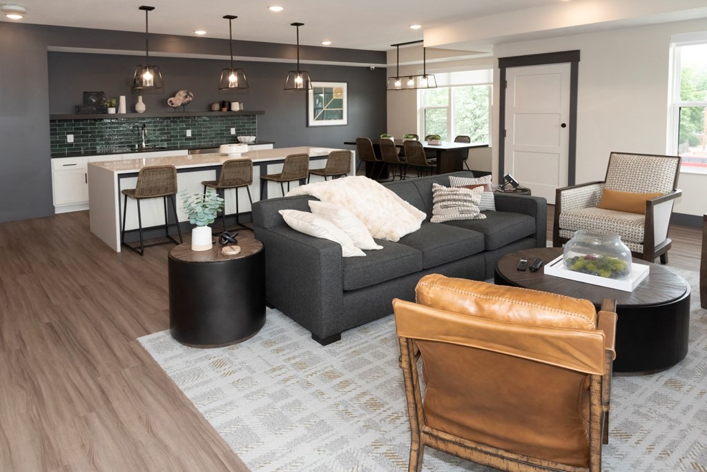 sky lounge with kitchen and seating for entertaining  at Shady Oak Crossing, Minnesota, 55343