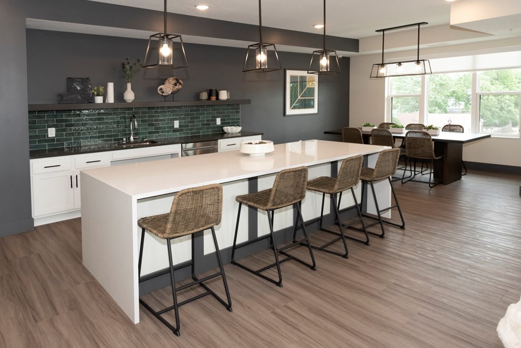 sky lounge with kitchen and seating for entertaining  at Shady Oak Crossing, Minnesota, 55343