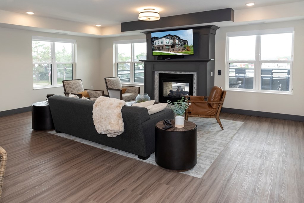 sky lounge with fireplace  at Shady Oak Crossing, Minnesota, 55343