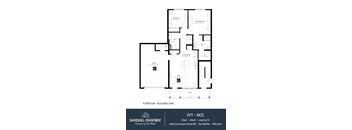 A floor plan for an accessible unit at Sandhill Parkway.