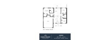 A black and white image of a house floor plan for a unit named Juniper.