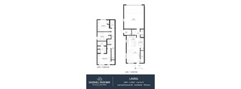 A floor plan for a 3 bedroom, 2.5 bath home at Sandhill Parkway.
