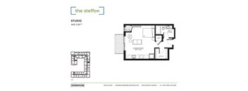 Studio Floor Plan at The Shoreham Apartments, Minnesota