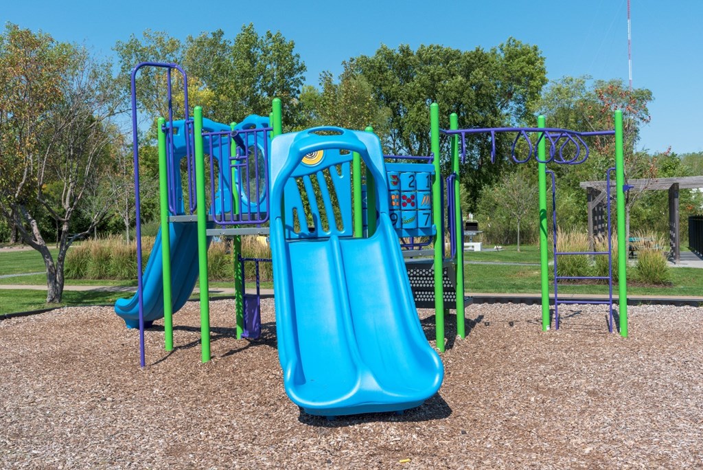 Outdoor living area with playground