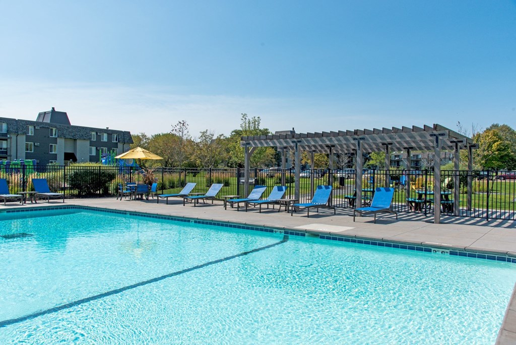 Pool area at Shorview Grand best apartments in Shoreview