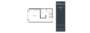 A floor plan for a Stella Maxwell studio apartment.