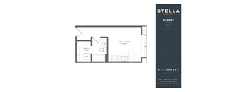 A floor plan for a Stella Residences studio apartment.