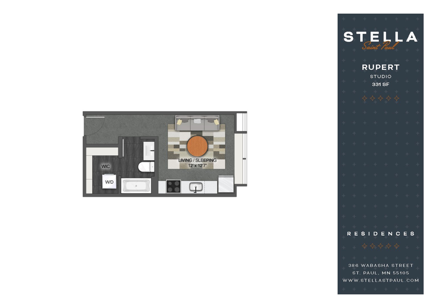 A floor plan for a property at Stella Residences.