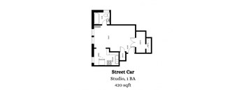 a floor plan of a studio apartment