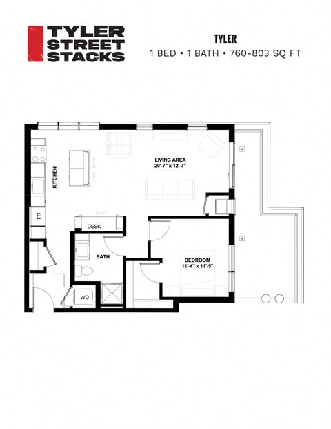 the floor plan of tiler street stacks at Tyler Street Stacks, Minneapolis, MN