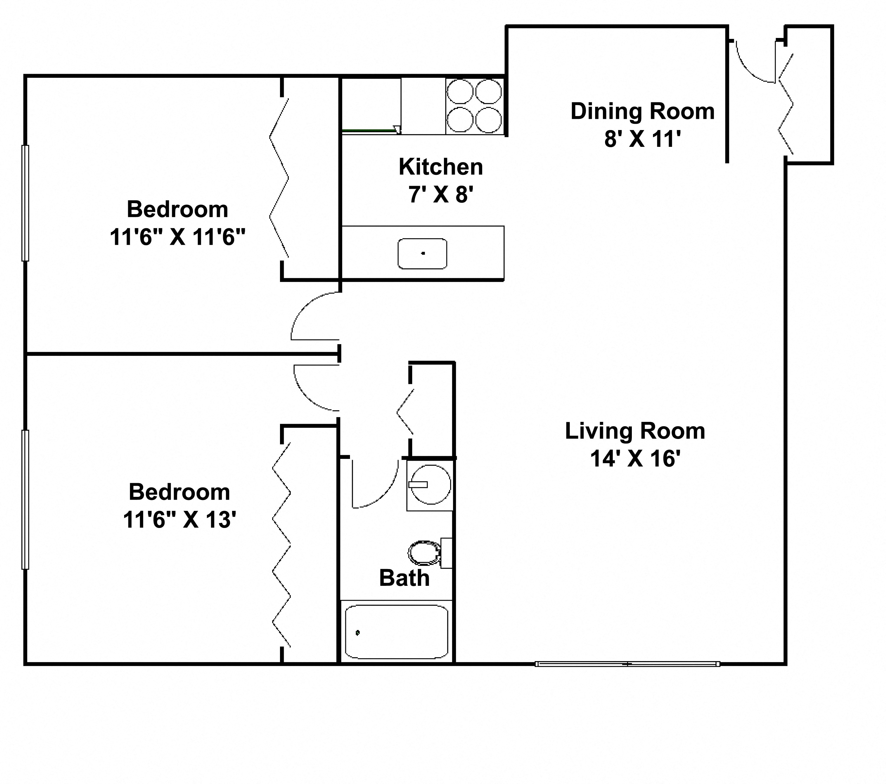 2 Bedroom A  Floor plan at Terra Pointe Apartments in Saint Paul, MN_Quincy-c