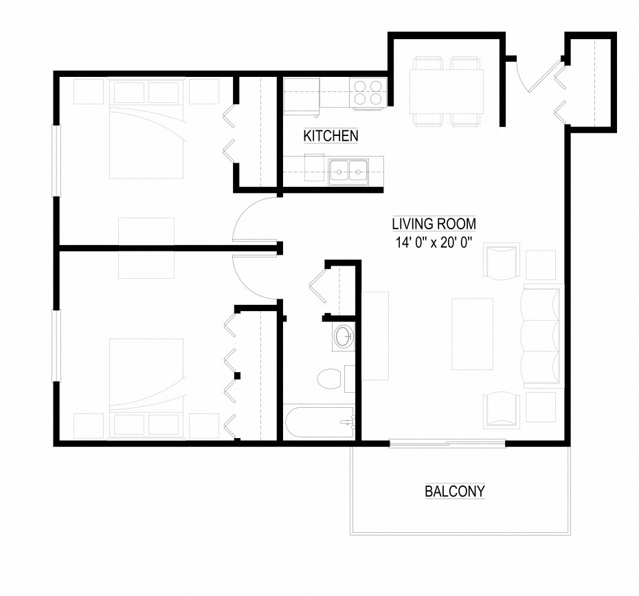 Floor plan A at Terra Pointe Apartments in Saint Paul, MN_Quincy1