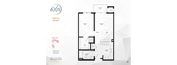 1 bedroom 1 bath Floorplan B Floorplan at The Axis