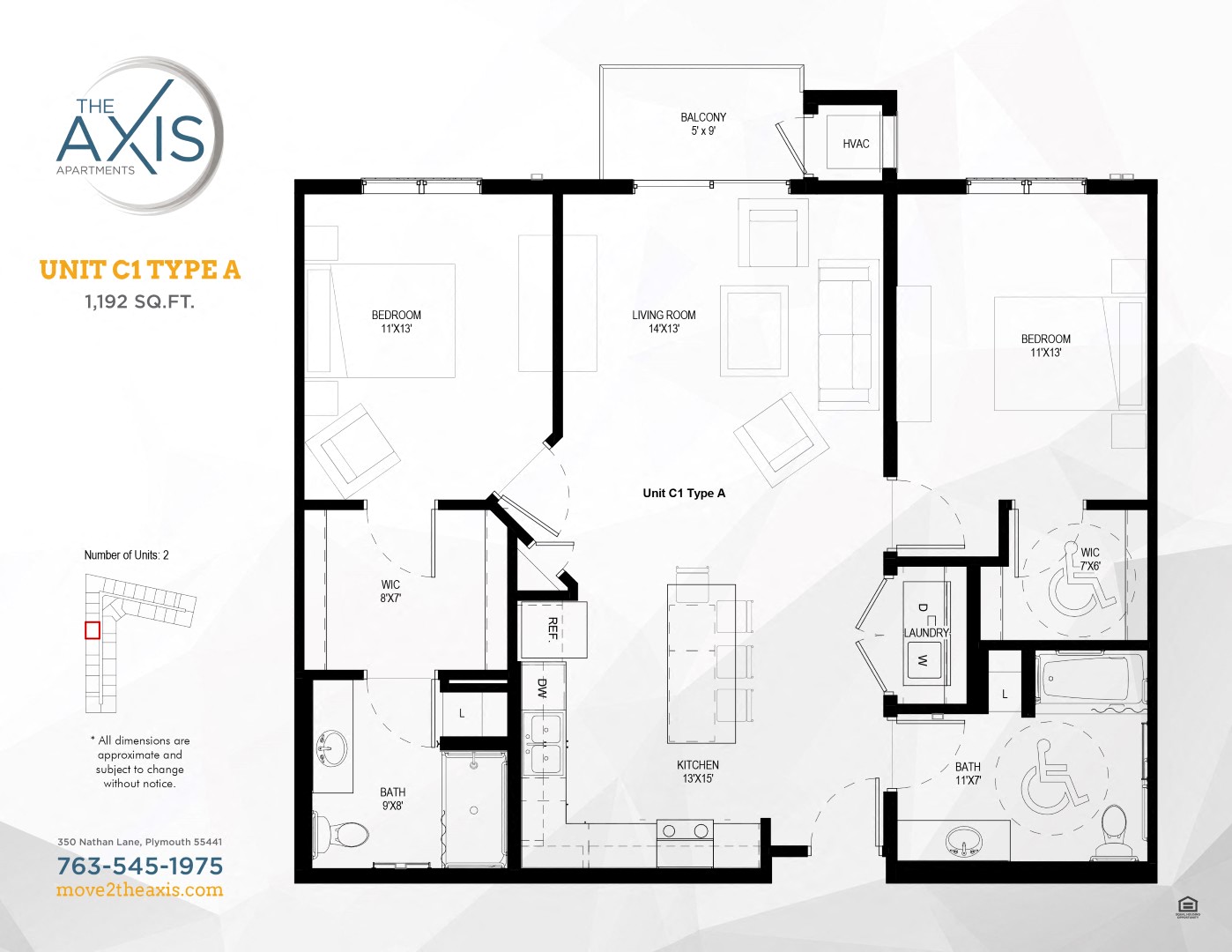 Unit C1 Type A Floorplan at The Axis