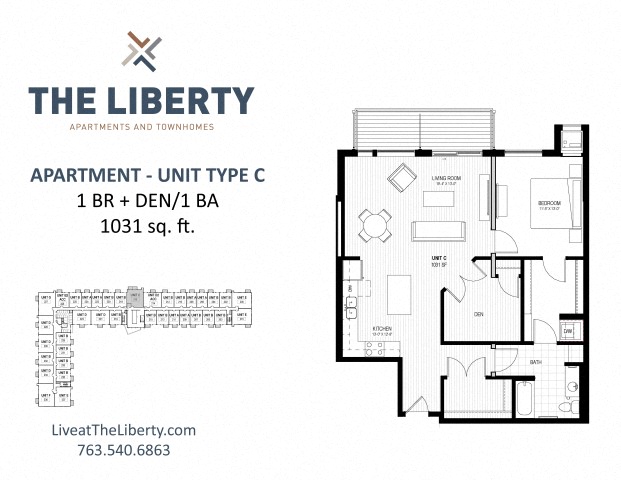 C Floor plan at The Liberty Apartments & Townhomes, Minnesota, 55427