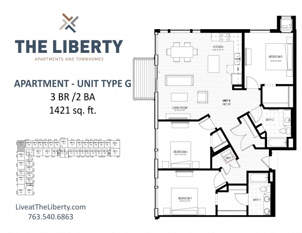 G Floor plan at The Liberty Apartments & Townhomes, Minnesota