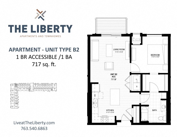 B - Acc Floor plan  at The Liberty Apartments & Townhomes, Minnesota