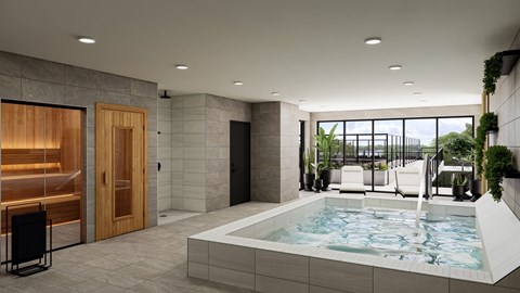 a jacuzzi pool in the spa area of the ansel  at The Ansel Residences, Vadnais Heights, MN
