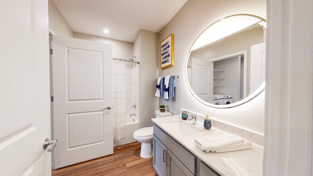 Bathroom With Bathtub at The Arlow on Kellogg, St Paul, Minnesota