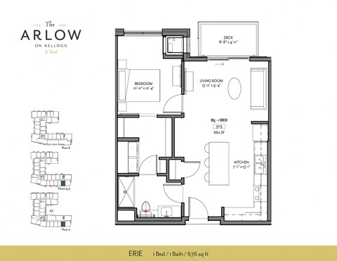 Erie Floor Plan at The Arlow on Kellogg, St Paul, MN
