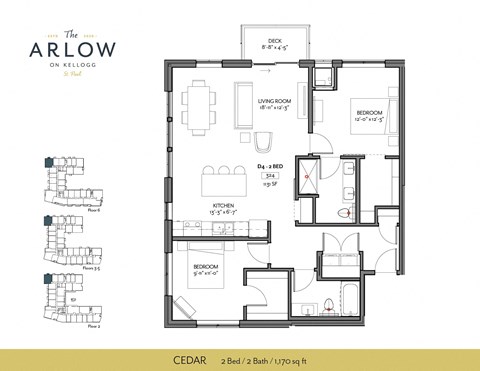 Cedar Floor Plan at The Arlow on Kellogg, Minnesota