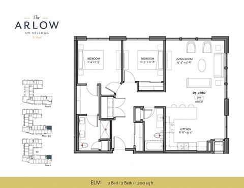 Elm Floor Plan at The Arlow on Kellogg, Minnesota, 55102