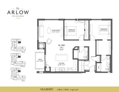 Mulberry Floor Plan at The Arlow on Kellogg, St Paul, MN