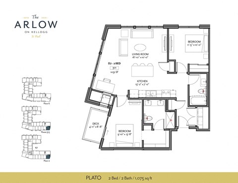 Plato Floor Plan at The Arlow on Kellogg, St Paul, MN, 55102