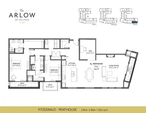 Fitzgerald Floor Plan at The Arlow on Kellogg, St Paul, Minnesota
