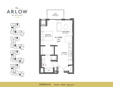 Wabasha Floor Plan at The Arlow on Kellogg, St Paul, Minnesota