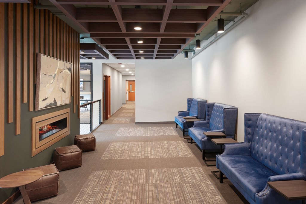 Lobby With fireplace at The Yards and Backyards, South St. Paul, Minnesota