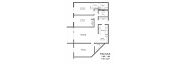 The duck floor plan layout with 3 bedrooms and 2 bathrooms