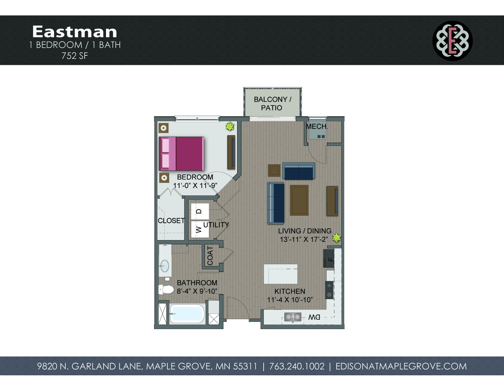 Eastman Floor Plan at The Edison at Maple Grove, Minnesota