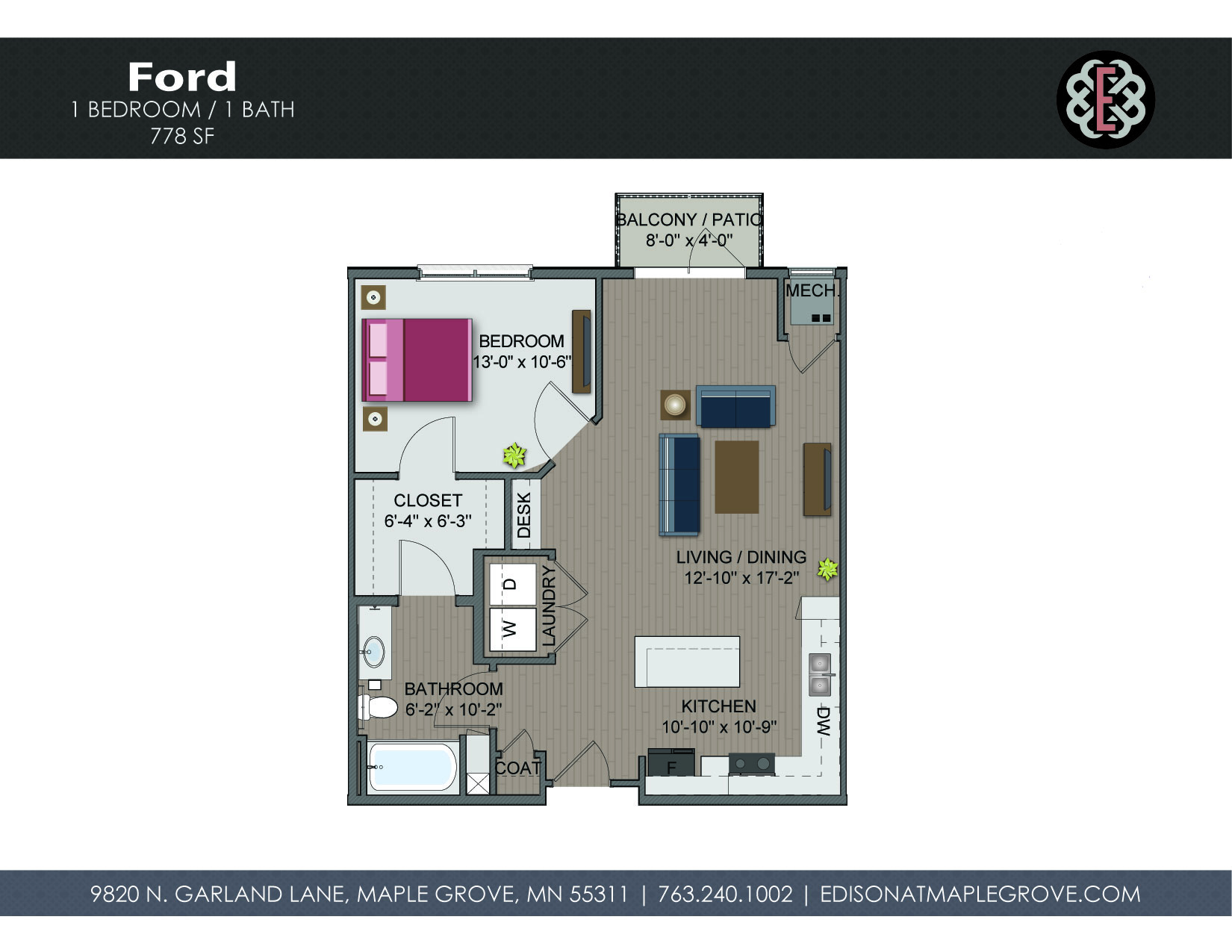 Ford Floor Plan at The Edison at Maple Grove, Minnesota