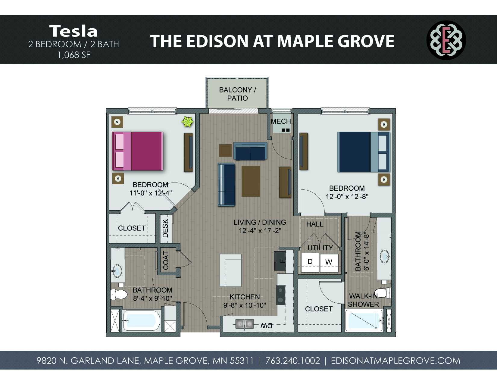 Tesla Floor Plan at The Edison at Maple Grove, Maple Grove