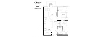 Aberdeen Floor Plan at The Exchange Apartments, New Brighton, MN, 55112