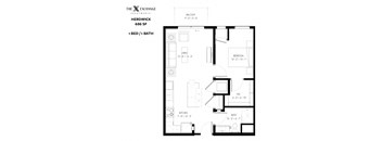 Herdwick Floor Plan at The Exchange Apartments, Minnesota, 55112