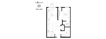 Konik Floor Plan at The Exchange Apartments, New Brighton, MN, 55112